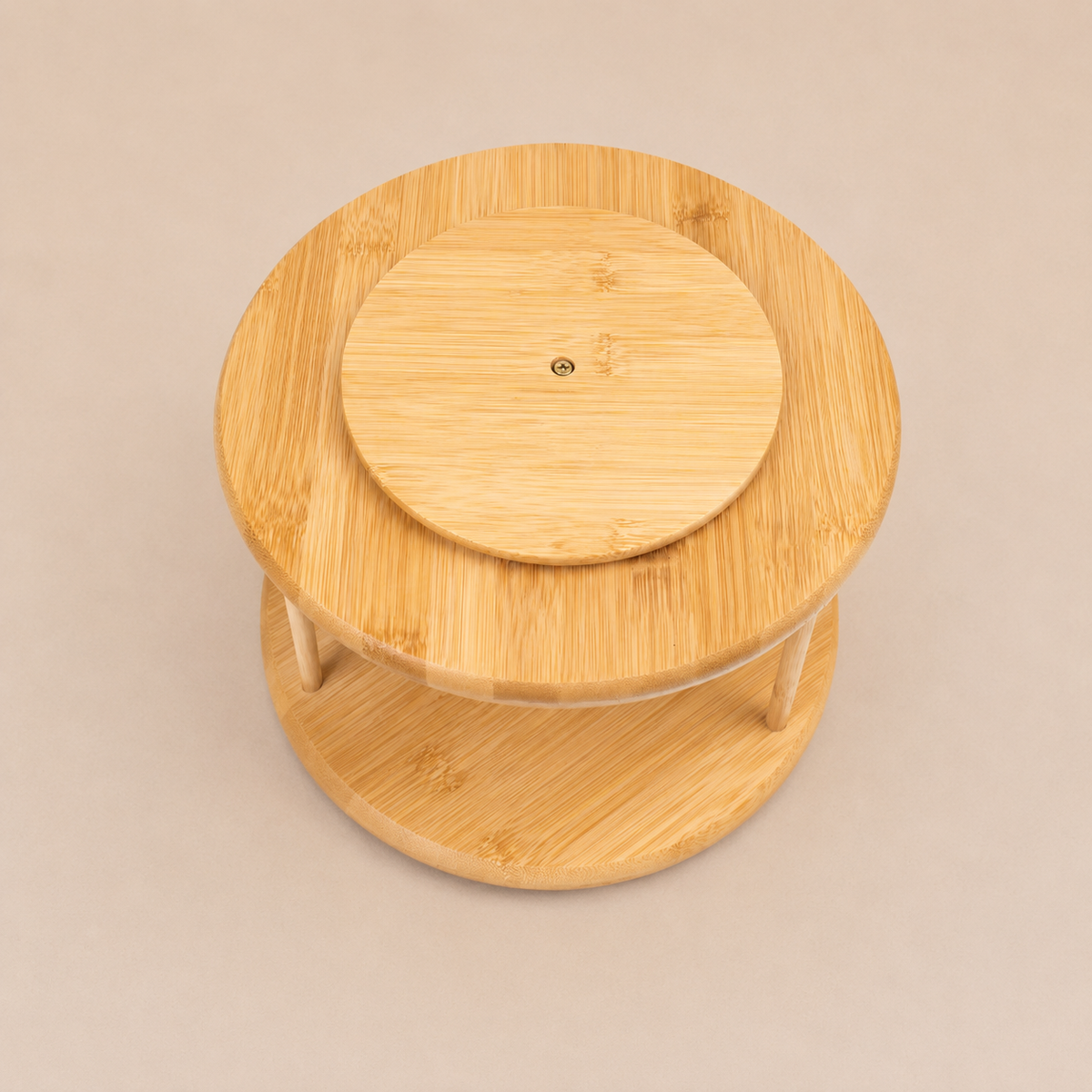 Bamboo 2-Tier Turntable Spice Rack
