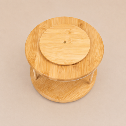 Bamboo 2-Tier Turntable Spice Rack
