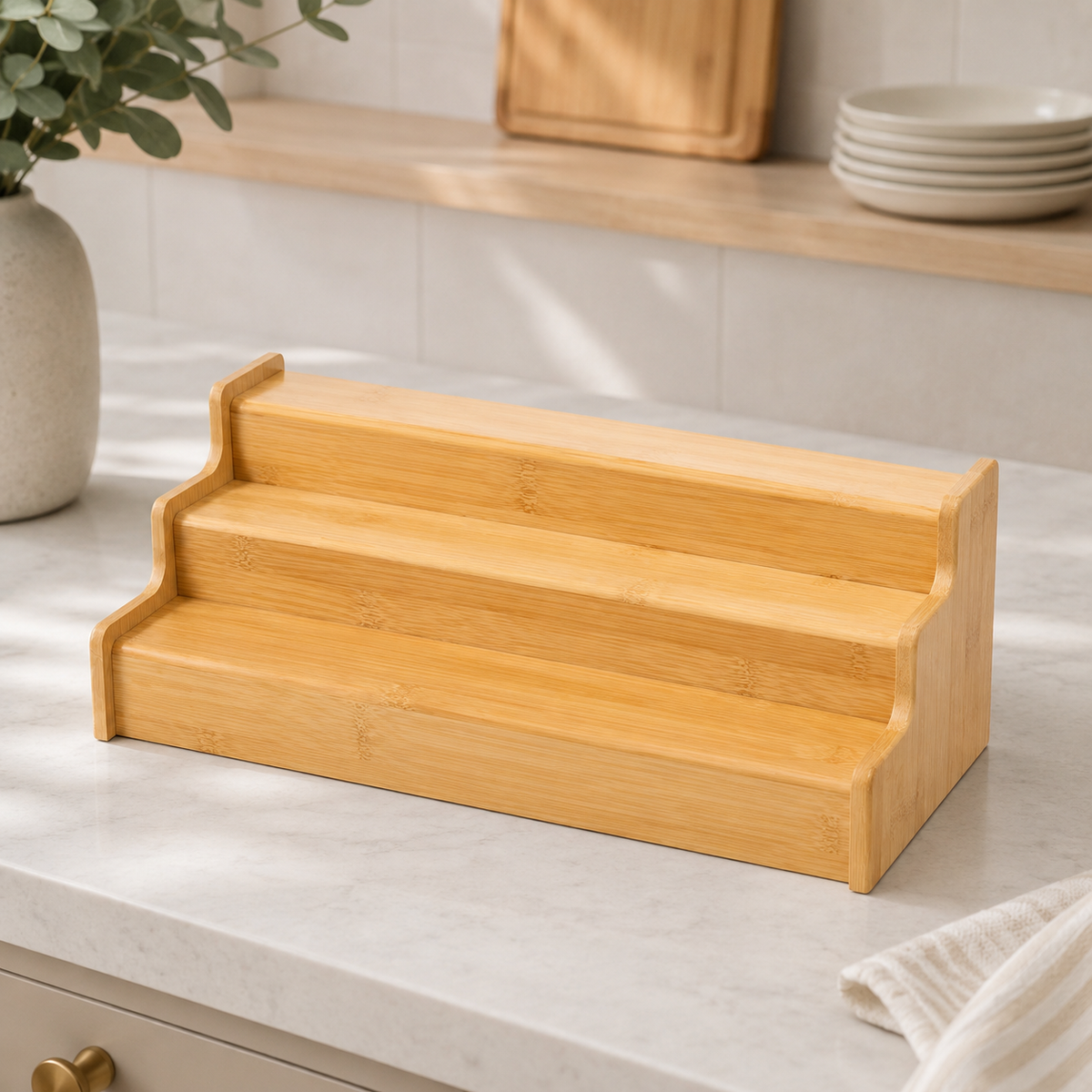 Expandable Bamboo 3-Tier Spice Rack