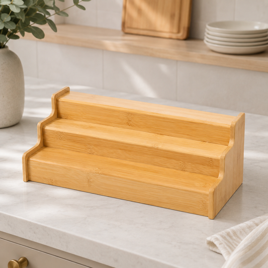 Expandable Bamboo 3-Tier Spice Rack