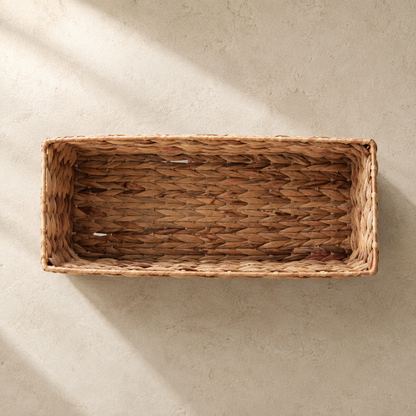 Woven Hyacinth Organizer Basket