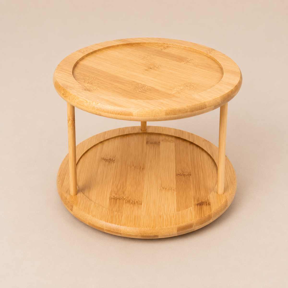 Bamboo 2-Tier Turntable Spice Rack