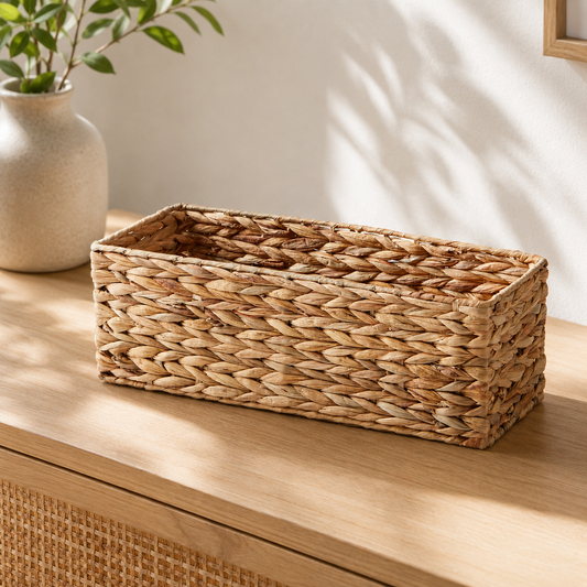 Woven Hyacinth Organizer Basket