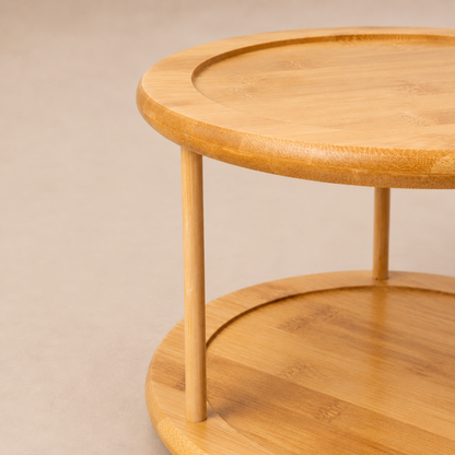 Bamboo 2-Tier Turntable Spice Rack
